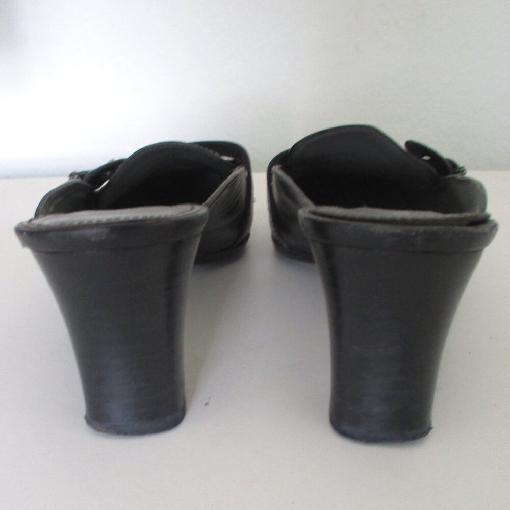 Etienne Aigner Womens Black Leather Slide w/2.5" Heel - Size 8.5M - Picture 7 of 8